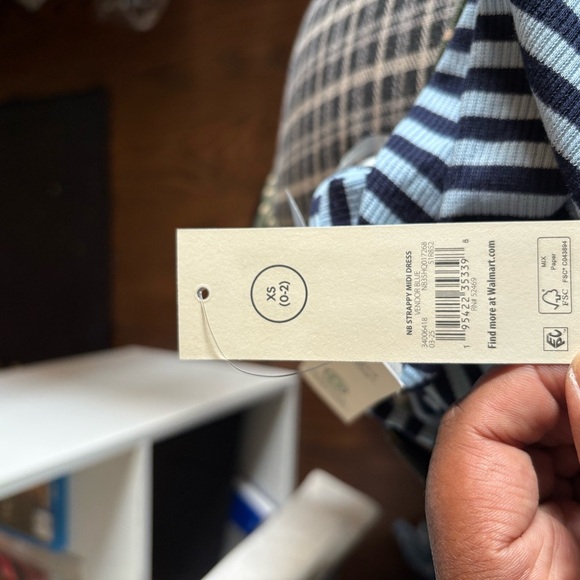 No Boundaries Midi Navy and light blue stripe dress - Picture 6 of 7